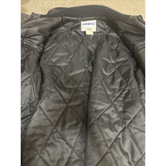 Vintage Midwest Fox Point Winter Jacket L Black Red Trim Union Made USA 80s - Picture 7 of 8